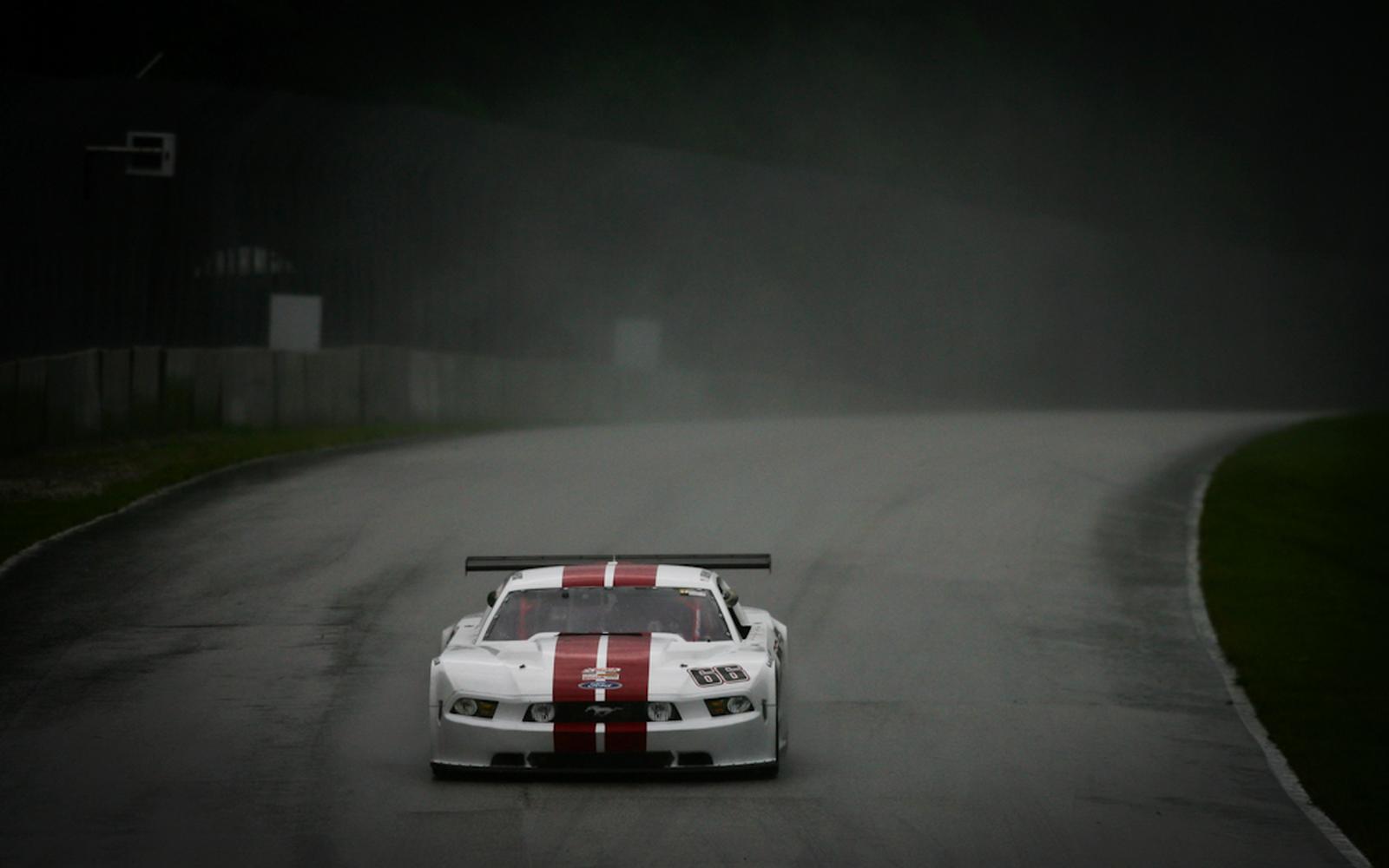 Four drivers brave the rain, head out for practice